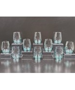 (10) Libbey Tempo Aqua Flat Juice Glasses Set Vintage Mid Century Bar Wa... - $59.27