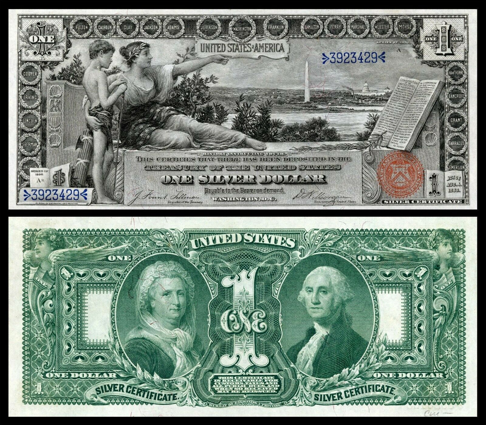 1896 Educational Series and 1901 Bison Banknote Copy Reproductions 