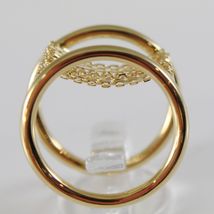18K YELLOW GOLD BAND RING WITH MULTI WIRES DIAMOND CUT CHAINS, MADE IN ITALY image 3