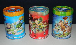 Walt Disney's Toy Story Set of 3 Large Round Illustrated Tin Coin Banks UNUSED - $23.21