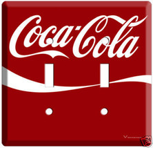 New Red COCA-COLA Classic Double Light Switch Cover Wallplat - $14.99