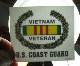 DECAL 3X 3 1/2  USA Vietnam Veteran VET Coast Guard inside window decal - $10.00