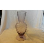 Purple Round Pillar Glass Vase, Spiral Design 8.25&quot; Tall from Telaflora - $37.13