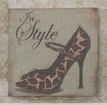 Stiletto Shoe Stretched Linen Print Wooden Frame 15.7" x 15.7" Woman 5 Choices image 7