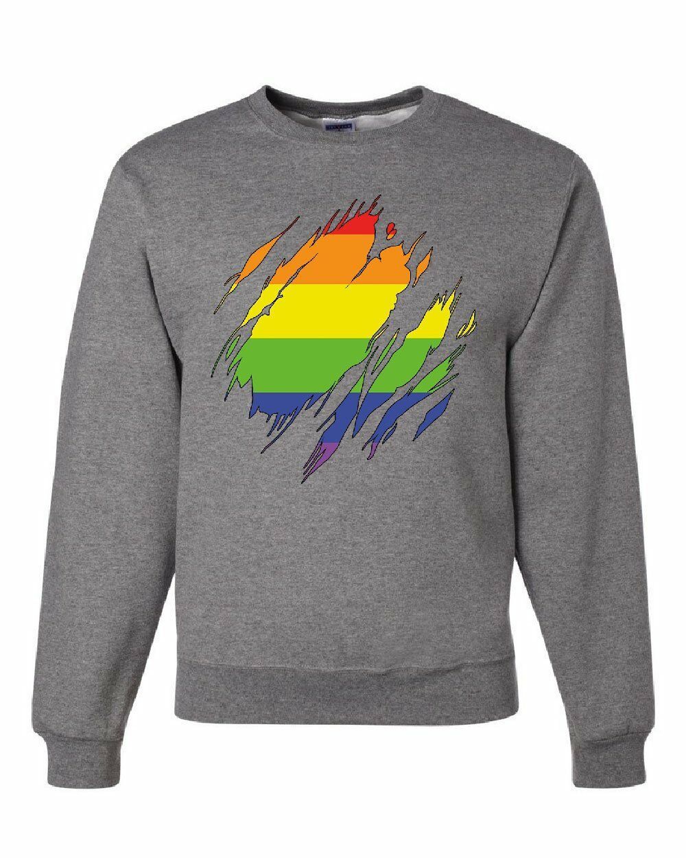 Ripped Gay Pride Rainbow Flag Sweatshirt LGBTQ Love Wins - Hoodies ...