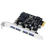 Pcie 4 Ports Superspeed Usb 3.0 Card Adapter For Windows Server,Xp,Vista... - £25.33 GBP