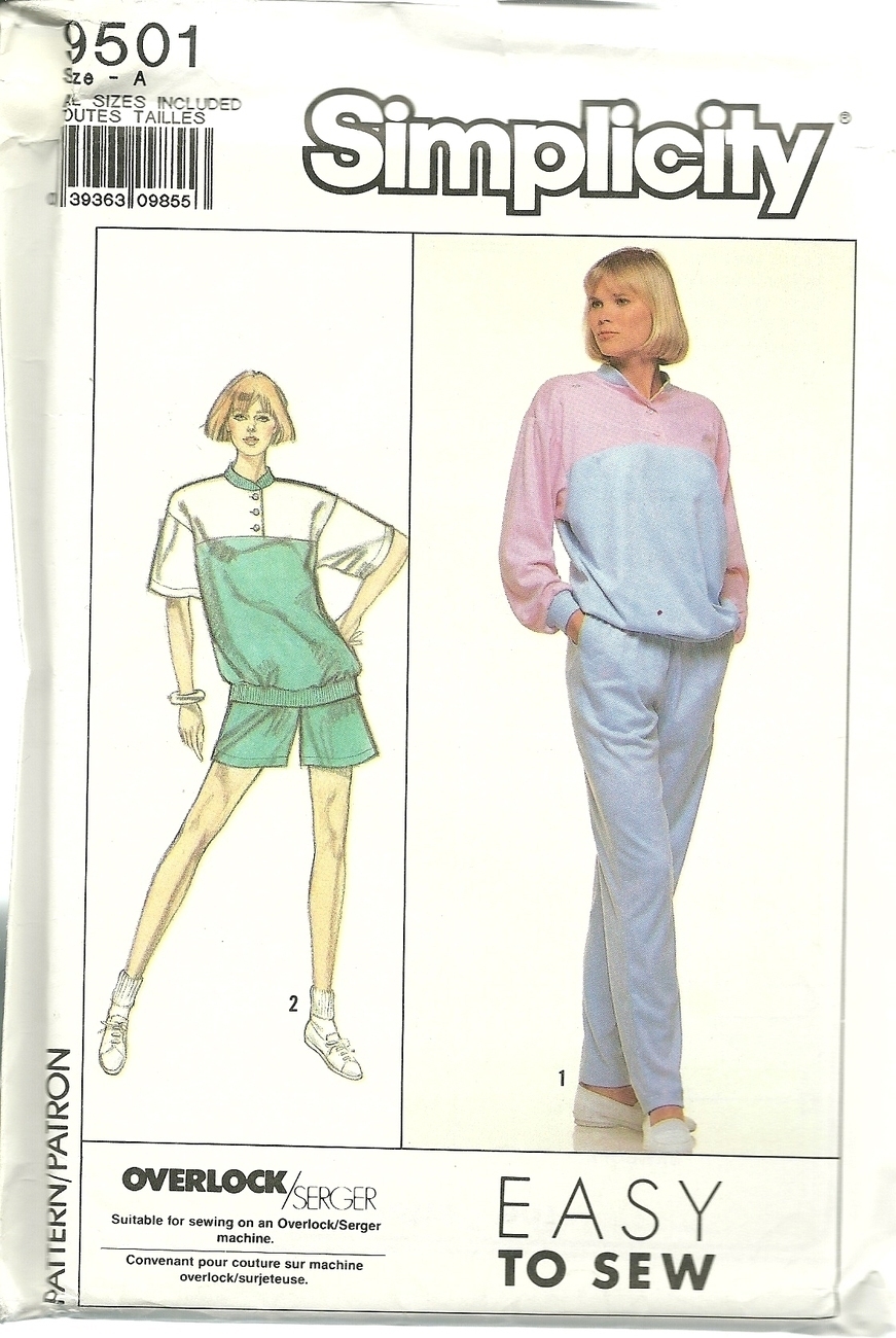 Simplicity Sewing Pattern 9501 Misses Womens Sweat Suit Top Pants ...