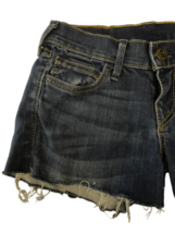 True Religion Women Short Stretch Denim Shorts Distressed Cut Off Blue Sz 24 USA image 2