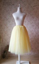 YELLOW Tulle Midi Skirt Outfit High Waisted 4-Layered Midi Tutu Plus Size image 4