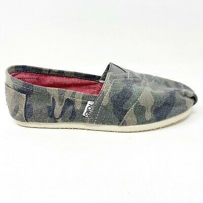 Toms Classics Washed Camo Canvas Womens Slip On Canvas Shoes