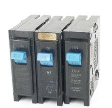 LOT OF 3 BRYANT TYPE BR115 CIRCUIT BREAKERS 1P, 120/240V, 15A
