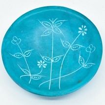 Vaneal Group Handmade Soapstone Light Blue Spring Flower Trinket Bowl Kenya