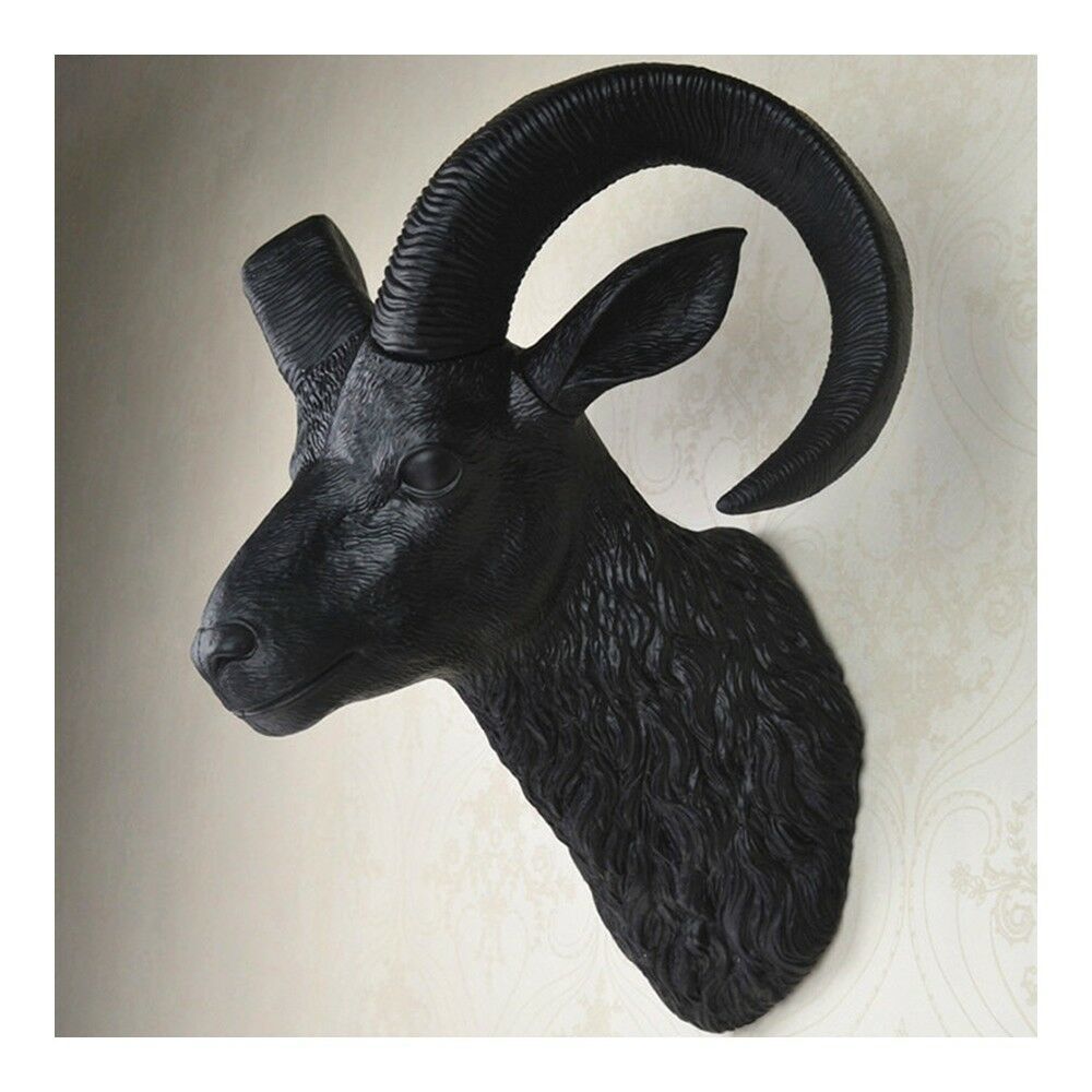 Sheep Head Wall Hanging Decoration Plastic black Wall Hangings, Mirrors
