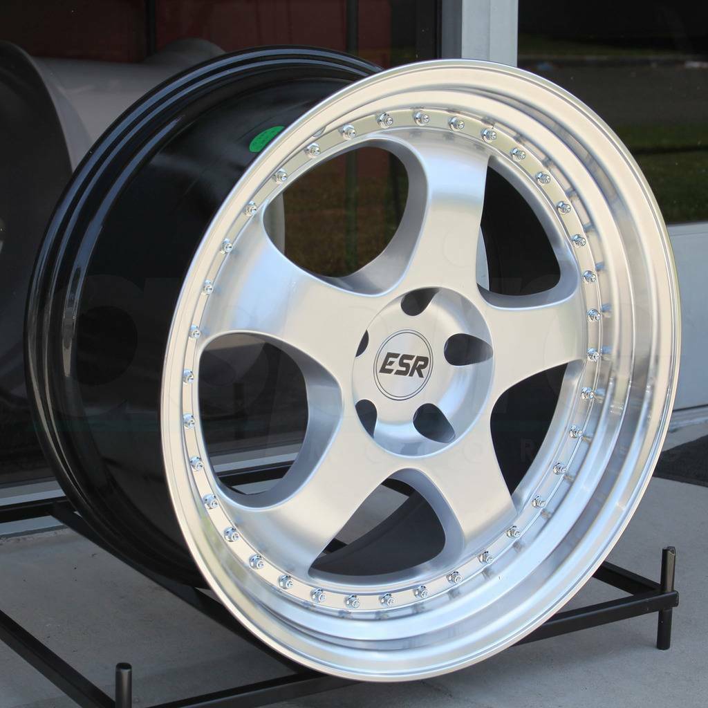 One 18x9.5 ESR SR06 SR6 5x100 22 Hyper Silver Wheels Rims Wheels