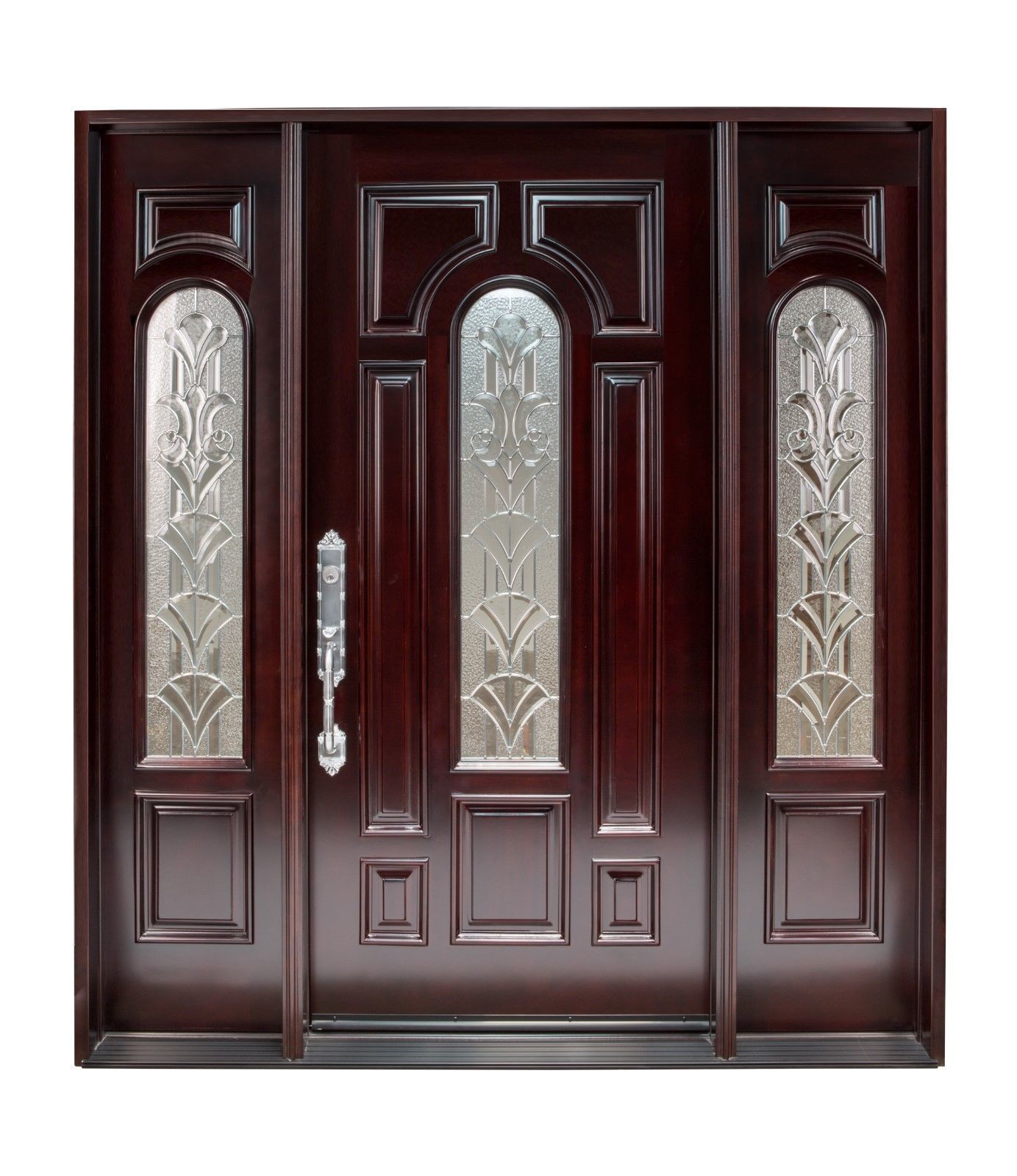 Exterior Front Entry Wood Door M280A 1D+2SL 12"36"x80",RIght Hand