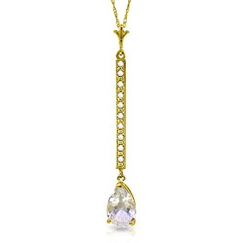 Galaxy Gold GG 1.8 Carat 14k14 Solid Gold Necklace with Natural Diamonds and Wh