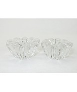 Crystal Candle Holders Set of 2 for 1&quot;Taper Candles 9 Sided Low Profile - $6.81