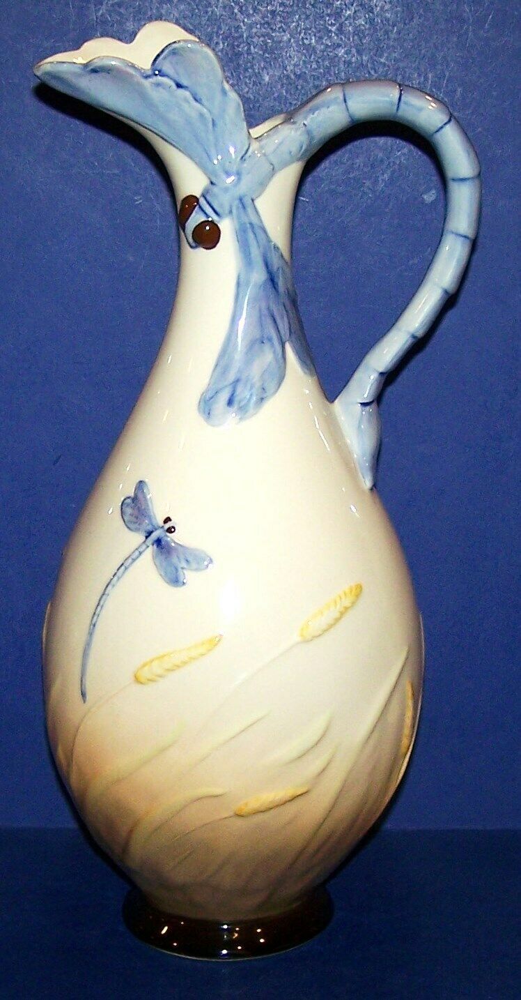 FRANZ PORCELAIN DRAGONFLY SMITHSONIAN INSTITUTION PITCHER/EWER