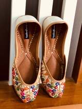 Women Ethnic Leather Shoes, Embroidery Footwear, Mojari, Indian Ethnic Shoes - $51.99