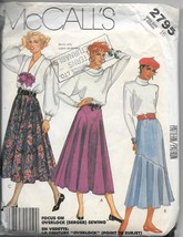 McCalls 2795 Women Skirts Side Zip Semi Fitted with Flare Three Styles Size 16  - $22.00