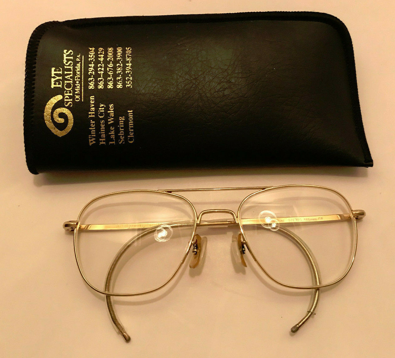 AO Gold Rimmed Glasses Vintage Aviator 165 Mm 57 - 20 - Optical