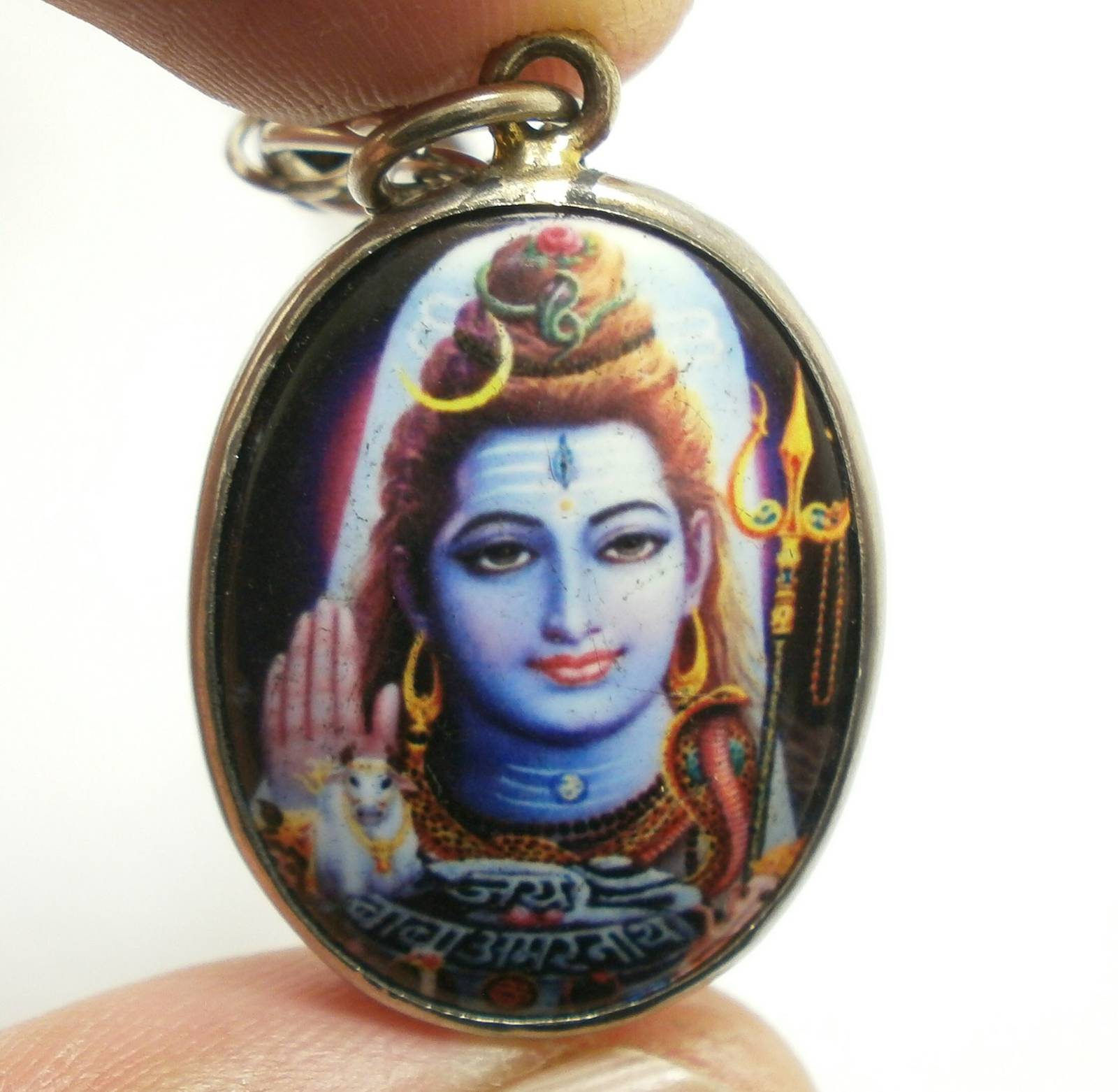 Lord Shiva Mahadev Om pendant bless 1980s necklace Mahadeva great God ...