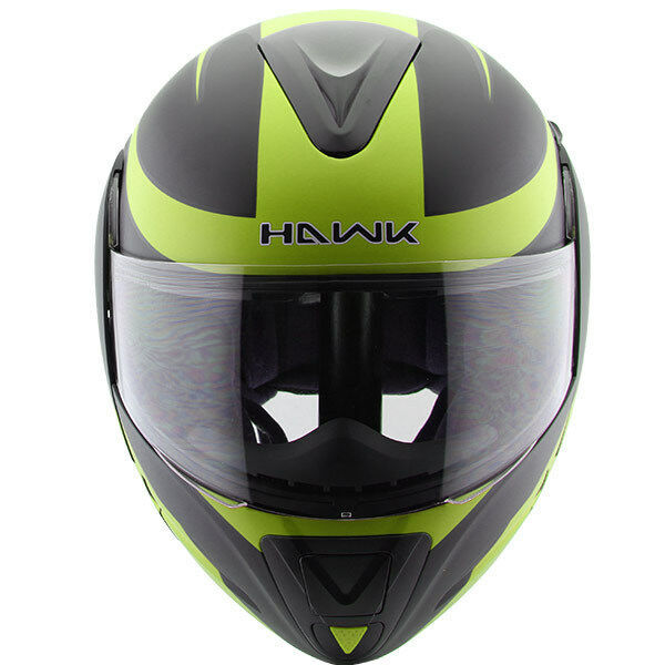 Hawk H-66 'Raptor' Neon Green Modular Motorcycle Helmet- - Helmets