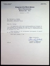 Clement J. Zablocki Signed U.S. Congress Letterhead 1973 House Of Repres... - $9.45
