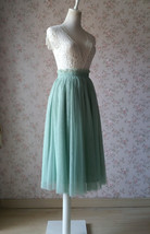 SAGE GREEN Tulle Midi Skirt Sage Bridesmaid Midi Skirt Wedding Outfits Plus Size image 2