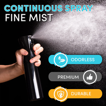 Continuous Spray Bottle (10.1Oz/300Ml) Empty Ultra Fine Plastic Water Mist Spray image 2
