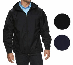 Men's Water Resistant Zip Up Hooded Lightweight Windbreaker Rain Jacket