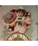 Pretty Girl With Nosegay & Clock Antique TUCK New Year Postcard  - $5.00