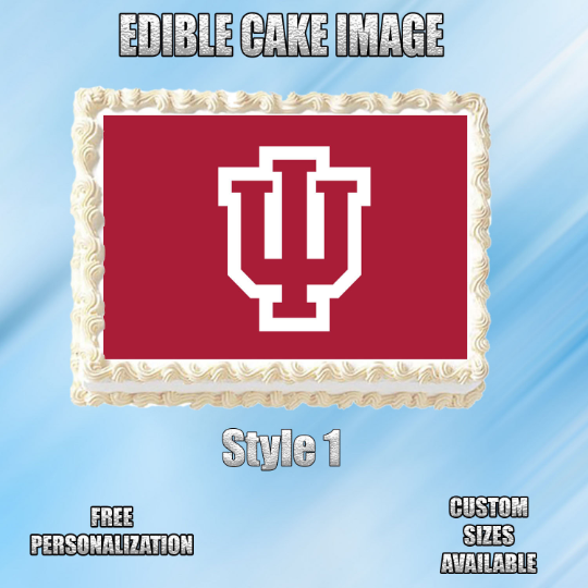 INDIANA HOOSIERS 1/4 Sheet 8.5 x 11 Edible Image Topper Cupcake Cake Frosting