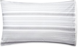 2 Ralph Lauren Luke Multi Stripe Speckled Grey Ivory KING Pillowcases NIP $150 - $54.99