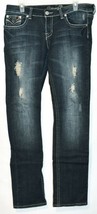 Request Women's Dark Blue Distressed Rhinestone Embellished Jeans Size 13/32 image 1