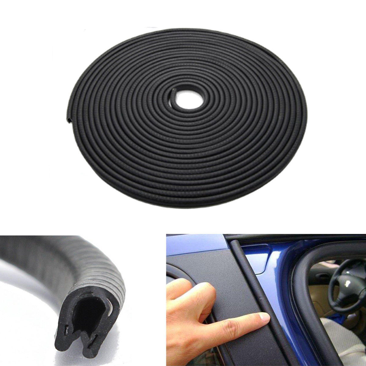 Trim-Lok Edge Trim Rubber Protect Guard Black Strip Seal U Shape Car Metal Boat