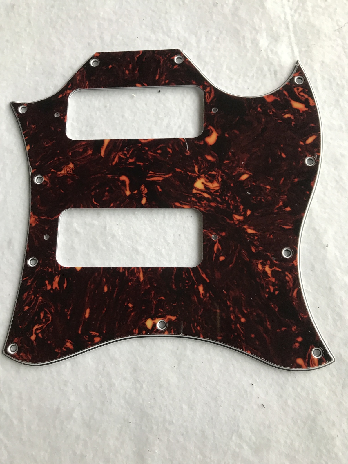 For US Gibson SG P90 Guitar Pickguard Without Birdge Holes Drill, Brown