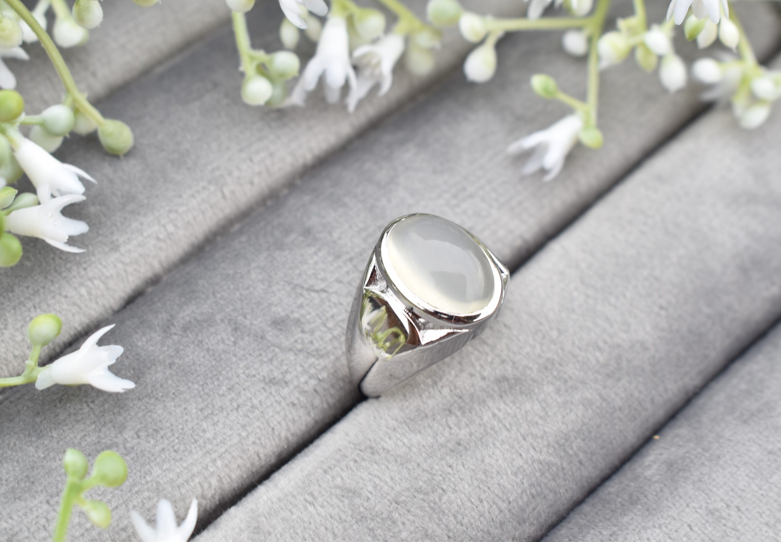 Primary image for white Moonstone Ring| moonstone Ring Sterling Silver |Statement Ring |Unisex Rin