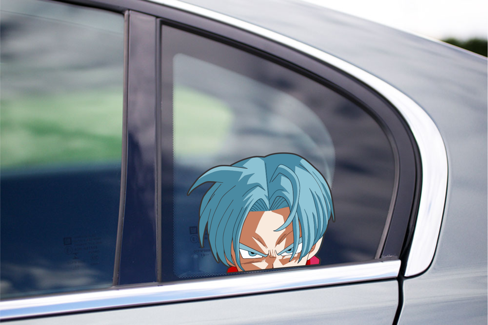 Trunks 2 Peeking Peeker Window Vinyl Decal Sticker Cars Dragon Ball Z
