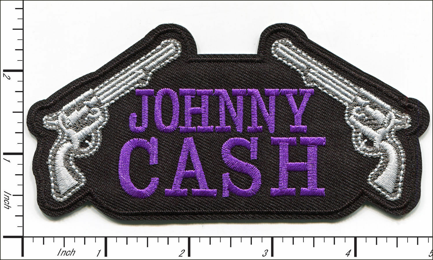 Johnny Cash~Man in Black~Embroidered Applique PATCH~4 7/8 x 2 3/8~Iron Sew On
