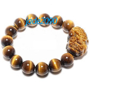 Free shipping - good luck Natural tiger eye stone carved PI Yao charm Br... - $25.99