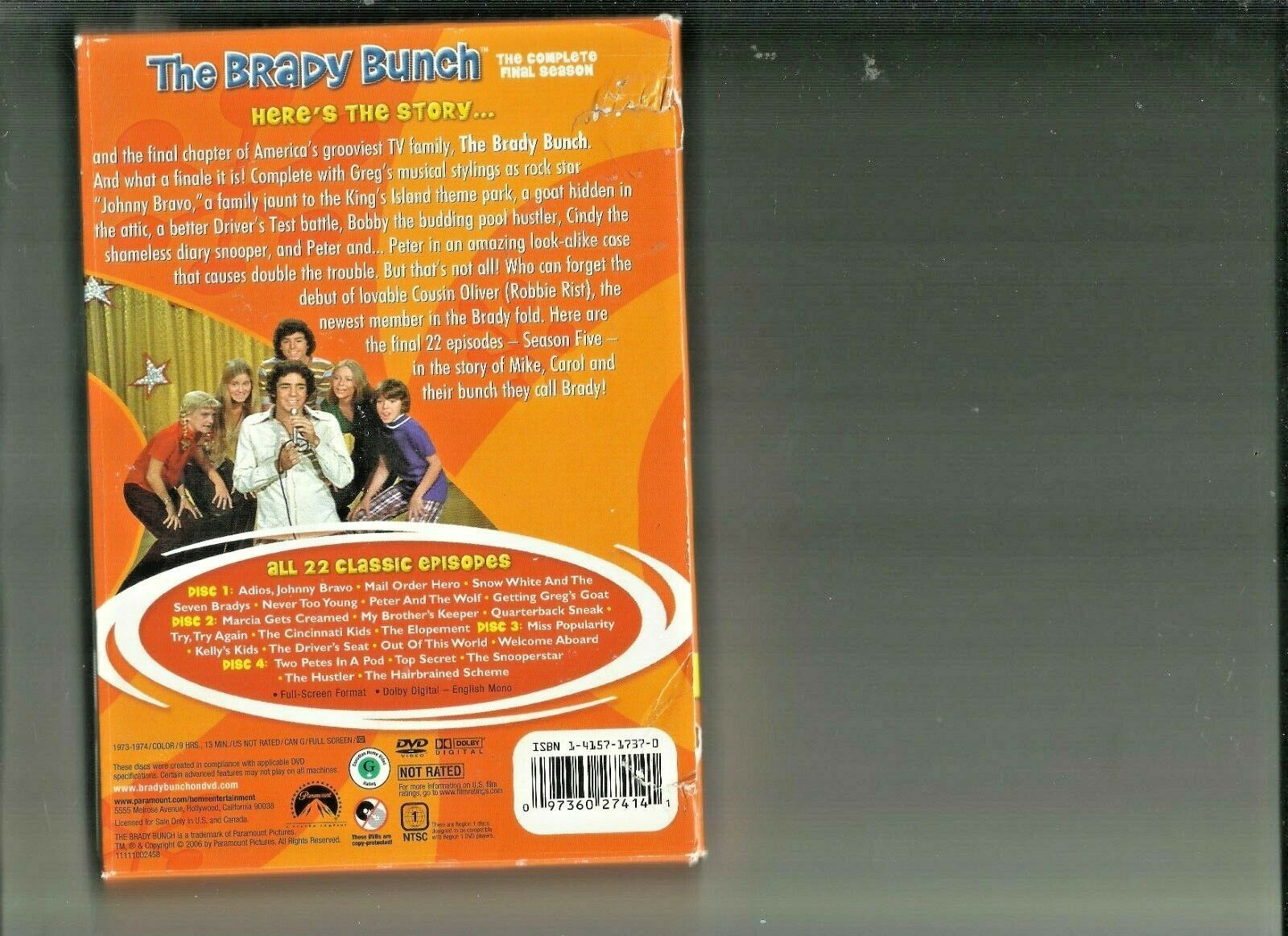 THE BRADY BUNCH THE COMPLETE FINAL SEASON Johnny Bravo 4 DVD Set DVD