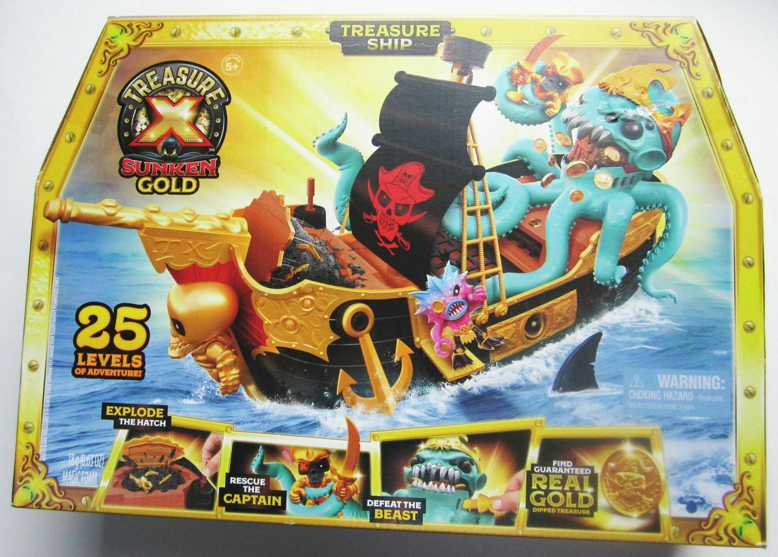 Treasure X Sunken Gold Treasure Ship Playset NEW 2018 Pirates Octopus