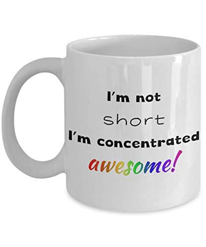 PixiDoodle Funny Awesome Short Person Coffee Mug (11 oz, White)