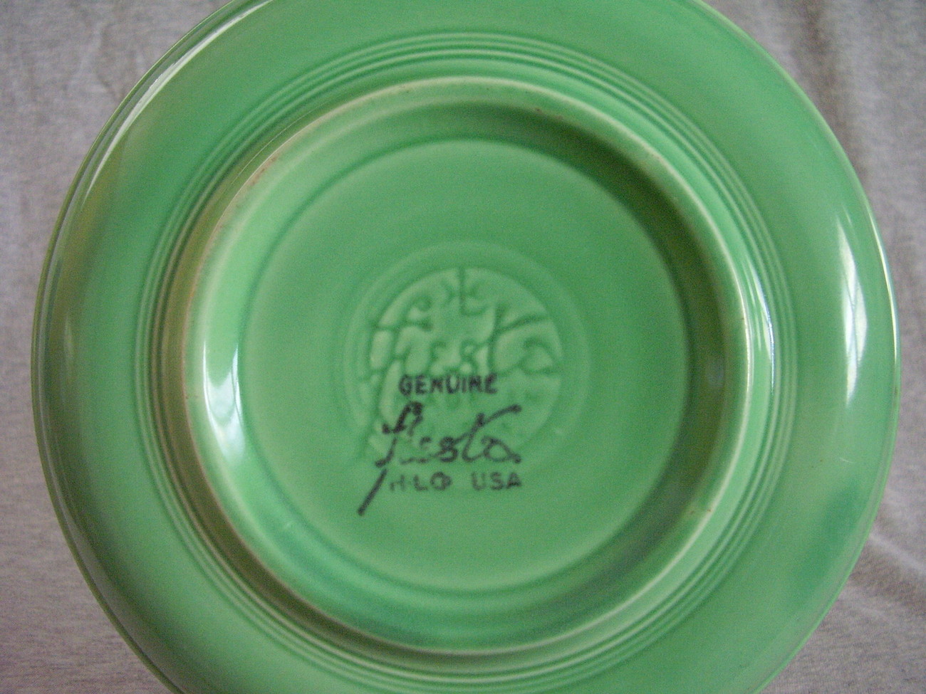 Vintage Fiestaware Original Green Nappy Serving Bowl Fiesta Pottery