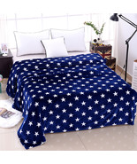 Navy Star Geometric Blanket Microplush Plush Fleece Bed Decor King/Cal King - $65.98