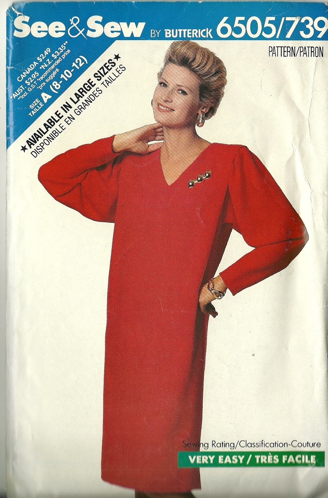 See And Sew Sewing Pattern 6505 739 Misses Womens Dress Size 8 10 12