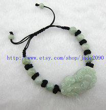 Free Shipping -  Handcrafted Natural Green Jadeite Jade '' PI YAO '' charm beade - $25.99