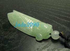 Free shipping - good luck Amulet AAA Grade Natural green jade carved Cicada char - $25.99