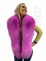 Arctic Fox Fur Stole 70' (180cm) Saga Furs Light Purple Fur Collar Wrap Scarf image 5